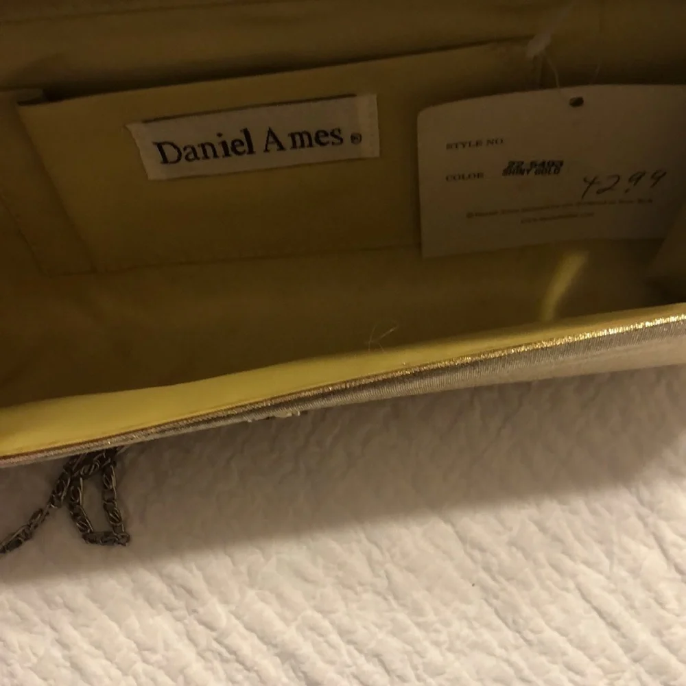 NWT Daniel Ames shiny gold shoulder bag/clutch. - Picture 5 of 8